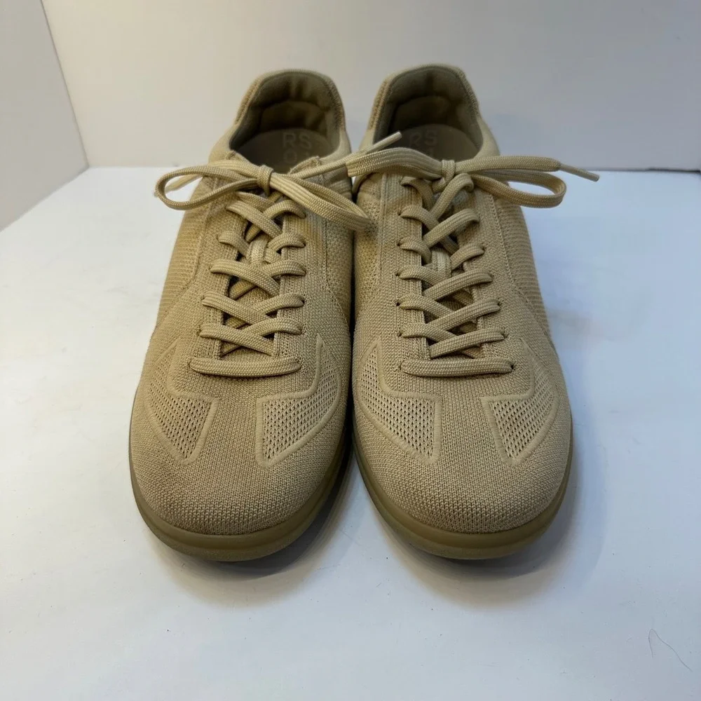 Rothys RS01 Mens Tan Sand Knit Low‎ Top Lace Up Sneakers Size 10